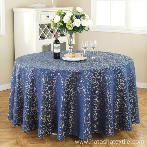 Colored crochet round tablecloth